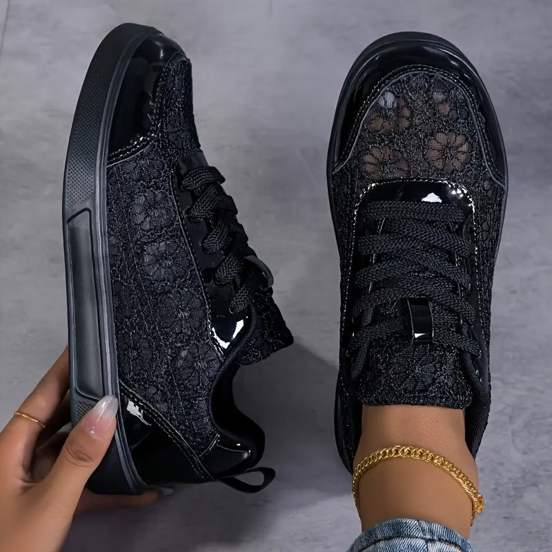 Velia | Floral Lace Sneakers