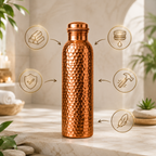 Kobber Vandflaske – Loressia™ | Naturligt Renset Vand, Plastfri 800ML