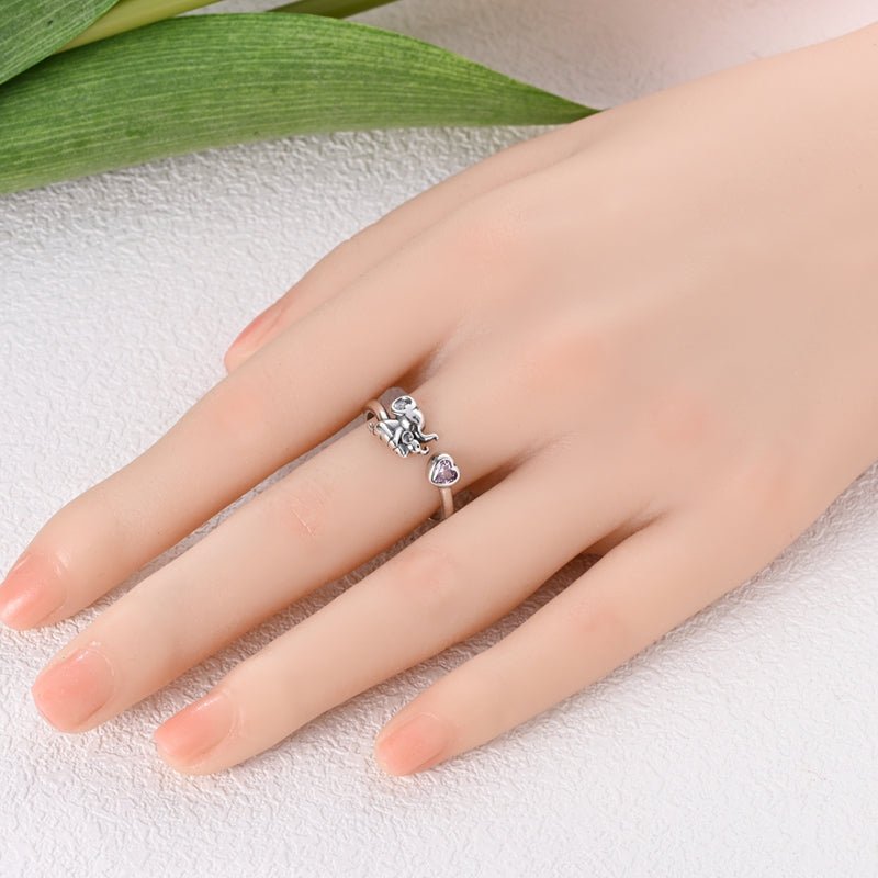 Always With You Elephant Heart Adjustable Ring