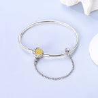 Celestial Moon & Stars Clasp Snake Chain Bracelet with Safety Chain