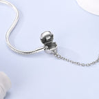 Celestial Moon & Stars Clasp Snake Chain Bracelet with Safety Chain