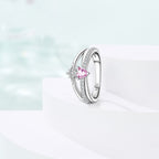 Celestial Pink Heart Gemstone Ring