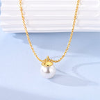 Classic Gold Pearl Pendant Necklace