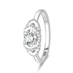 Double Halo Oval Frame Sparkle Ring
