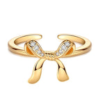 Elegant Gold Bow Adjustable Ring