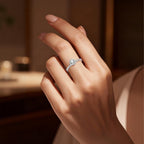 Floral Setting Round Cut Pavé Band Ring