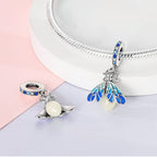 Glow-in-the-dark Blue Firefly Dangle Charm