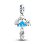 Glow in the Dark Jellyfish Clam and Starfish Triple Dangle Charm