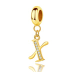 Gold Initial Letter A~Z Alphabet Dangle Charms