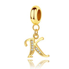 Gold Initial Letter A~Z Alphabet Dangle Charms