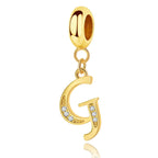 Gold Initial Letter A~Z Alphabet Dangle Charms