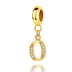 Gold Initial Letter A~Z Alphabet Dangle Charms