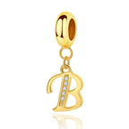 Gold Initial Letter A~Z Alphabet Dangle Charms