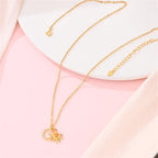 Gold Sun & Moon Necklace with Colorful Stones