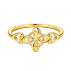 Golden Celtic Heart Knot Ring