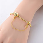 Golden Forever Love Heart Snake Chain Bracelet