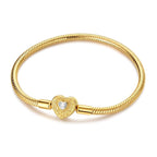 Golden Heart Clasp Snake Chain Bracelet
