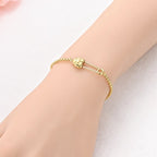 Golden Safety Pin Heart Bracelet