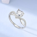 Heart-Shaped Solitaire Crystal Ring