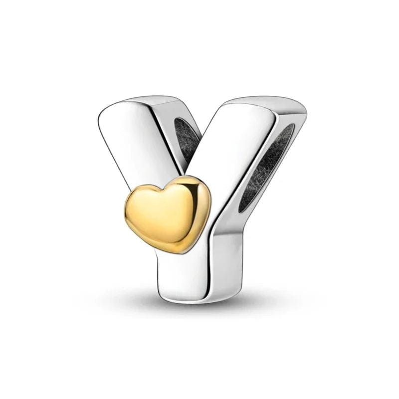 Gold Heart Letter A~Z Alphabet Charm