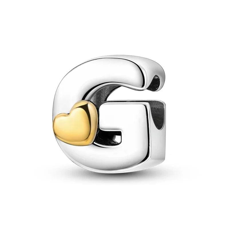 Gold Heart Letter A~Z Alphabet Charm