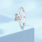 Pink Blossom Floral Sparkle Ring