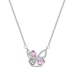Pink Heart Butterfly Necklace