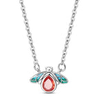 Red & Blue Enamel Bee Necklace