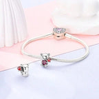 Teddy Bear Holding a Heart & Rose Love Charm