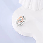 Tweekleurige hartknoop S925 sterling zilveren ring