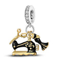 Vintage Sewing Machine & Scissors Charm